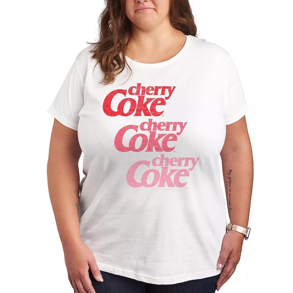 Plus Cherry Coke Ombre Logo Repeated Graphic Tee, Women's,  Product Image