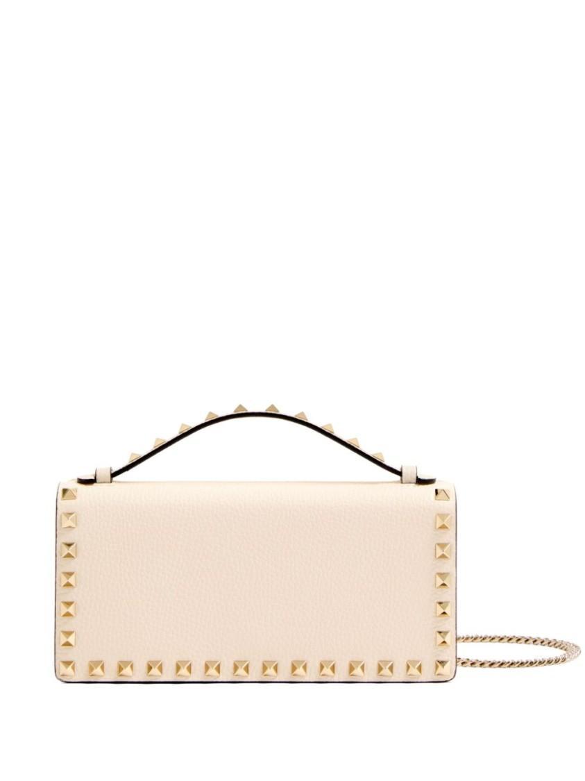 VALENTINO GARAVANI Rockstud Wallet In White Product Image