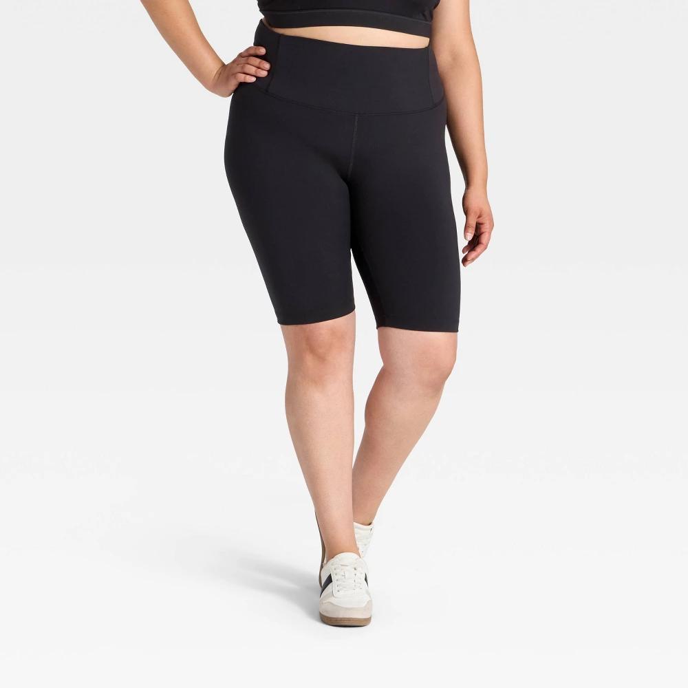 Women’s Dynamic Flex High-Rise Bike Shorts 10" - All In Motion™ Black XXL: Compression Fit, Moisture Wicking Product Image