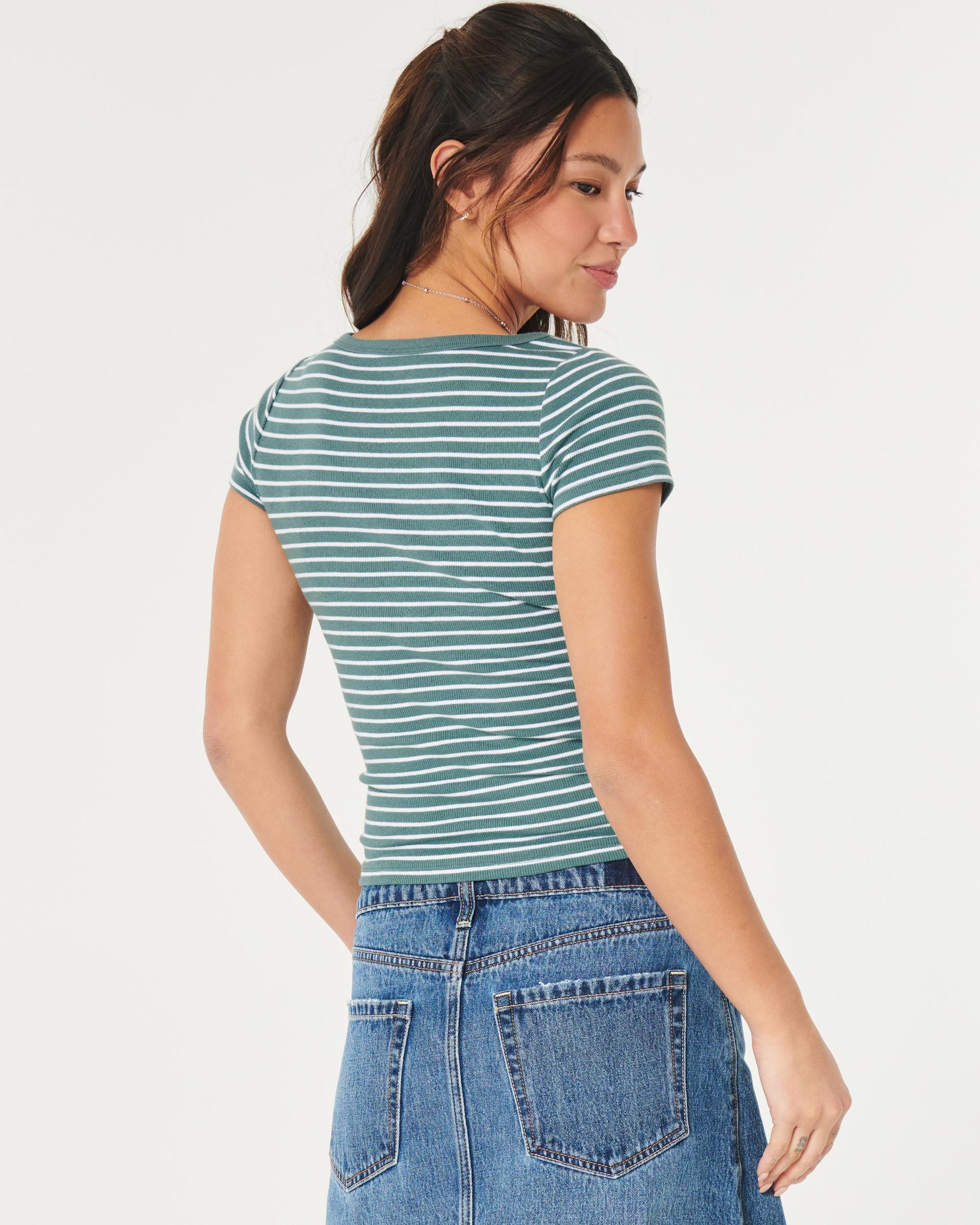 Ribbed Short-Sleeve Icon Henley Product Image