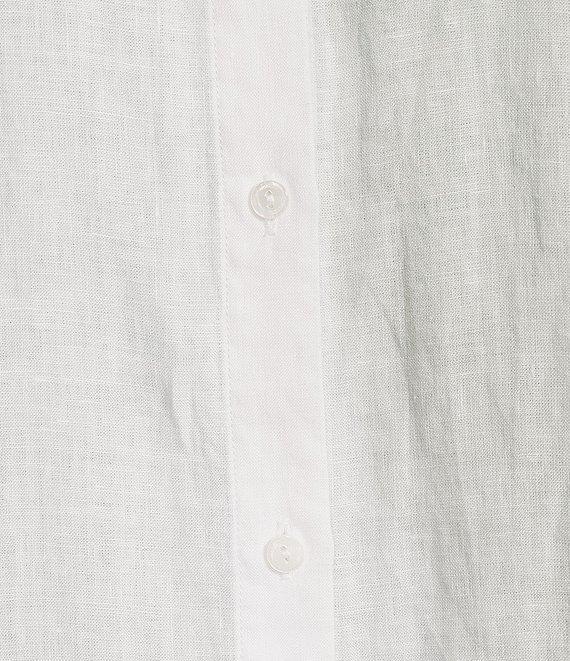 Eileen Fisher Organic Handkerchief Linen Point Collar Sleeveless Button Front Shirt Product Image