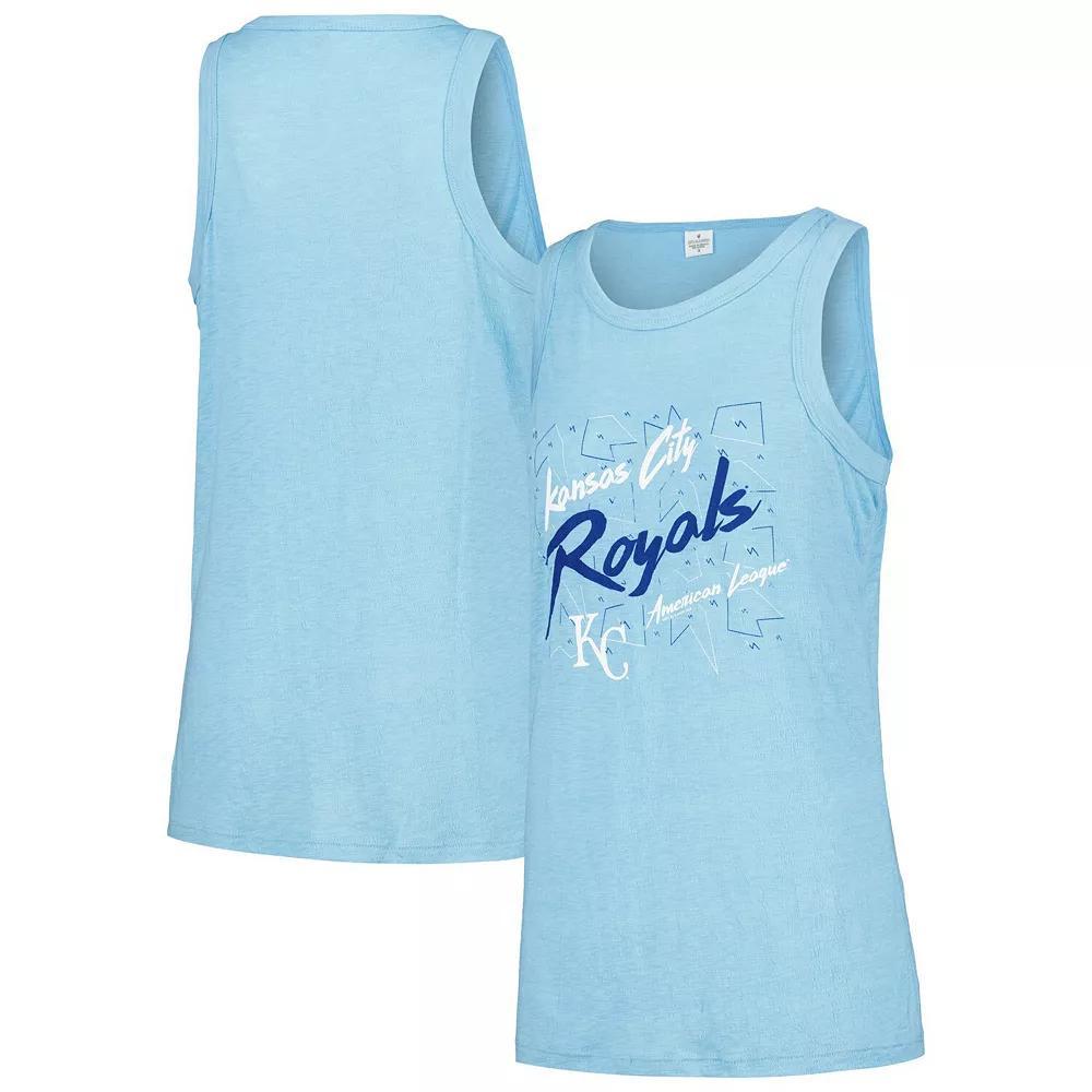 Women's Soft as a Grape Light Blue Kansas City Royals Gauze High Neck Tank Top, Size: Large Product Image