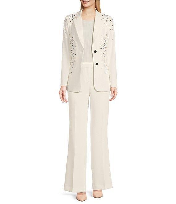 KARL LAGERFELD PARIS Rhinestone Embellished Notch Lapel Two Button Blazer Product Image