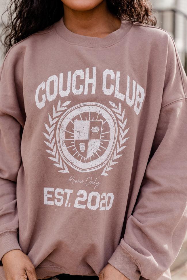 Couch Club Mocha Oversized Graphic Sweatshirt Product Image