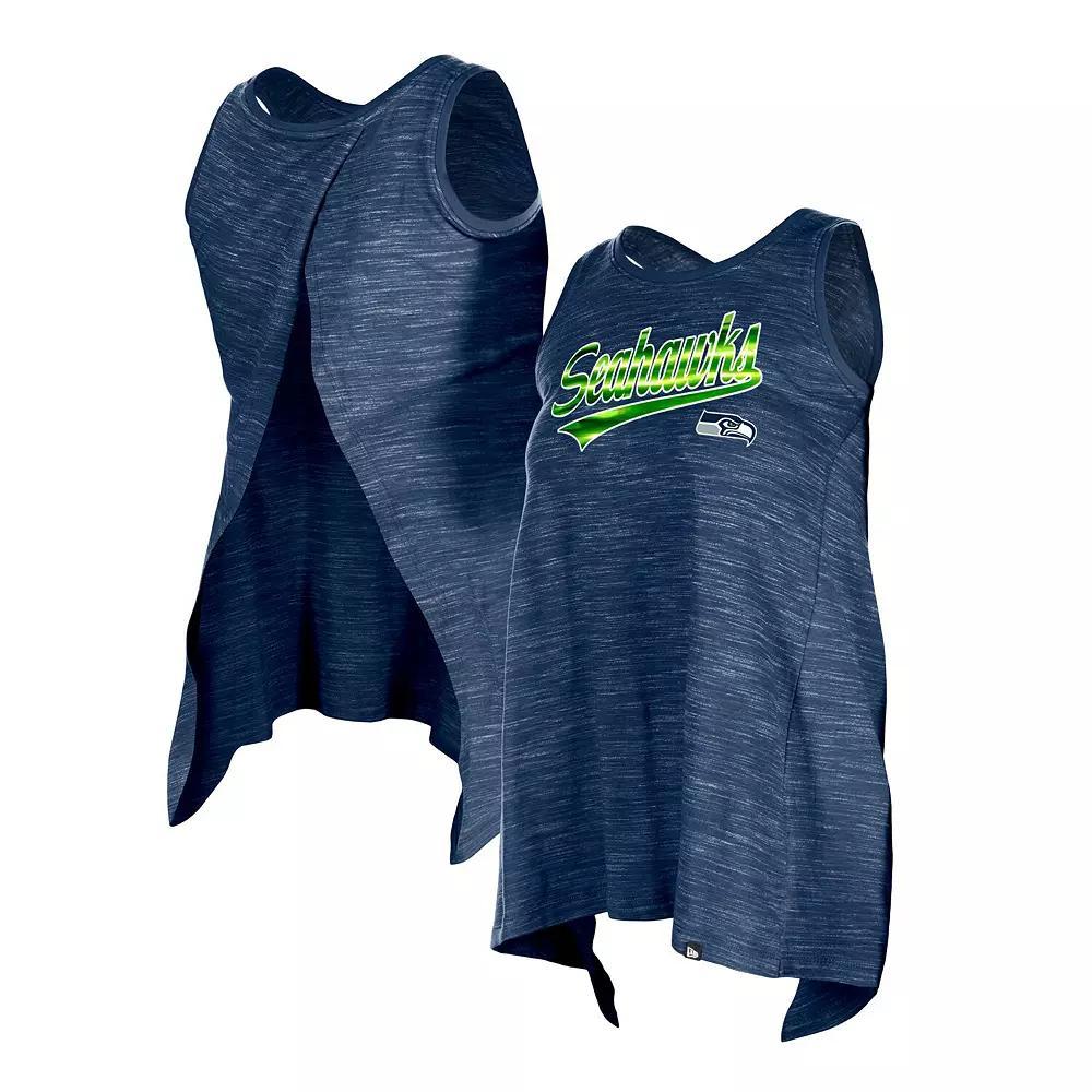 Womens New Era College Seattle Seahawks Space Dye Active Tank Top Blue Product Image