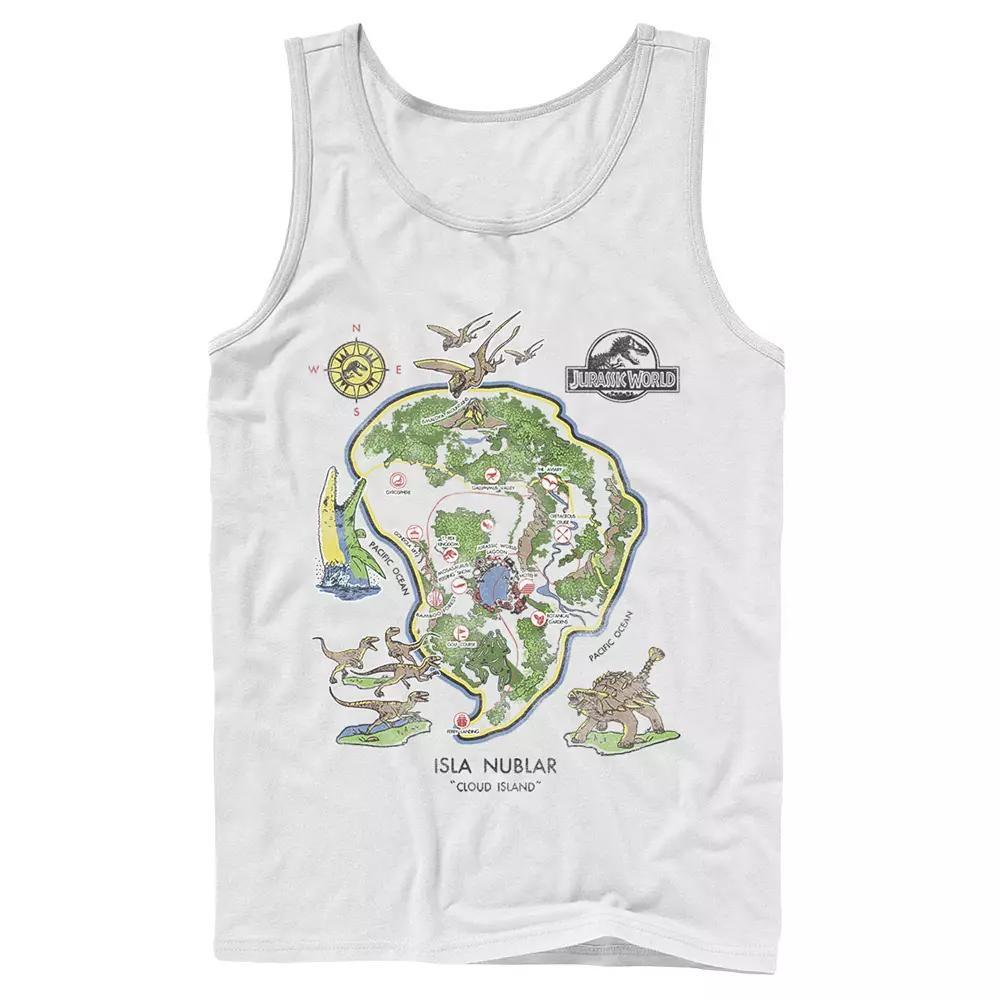Men's Jurassic World Isla Nublar Map Tank Top,  Product Image