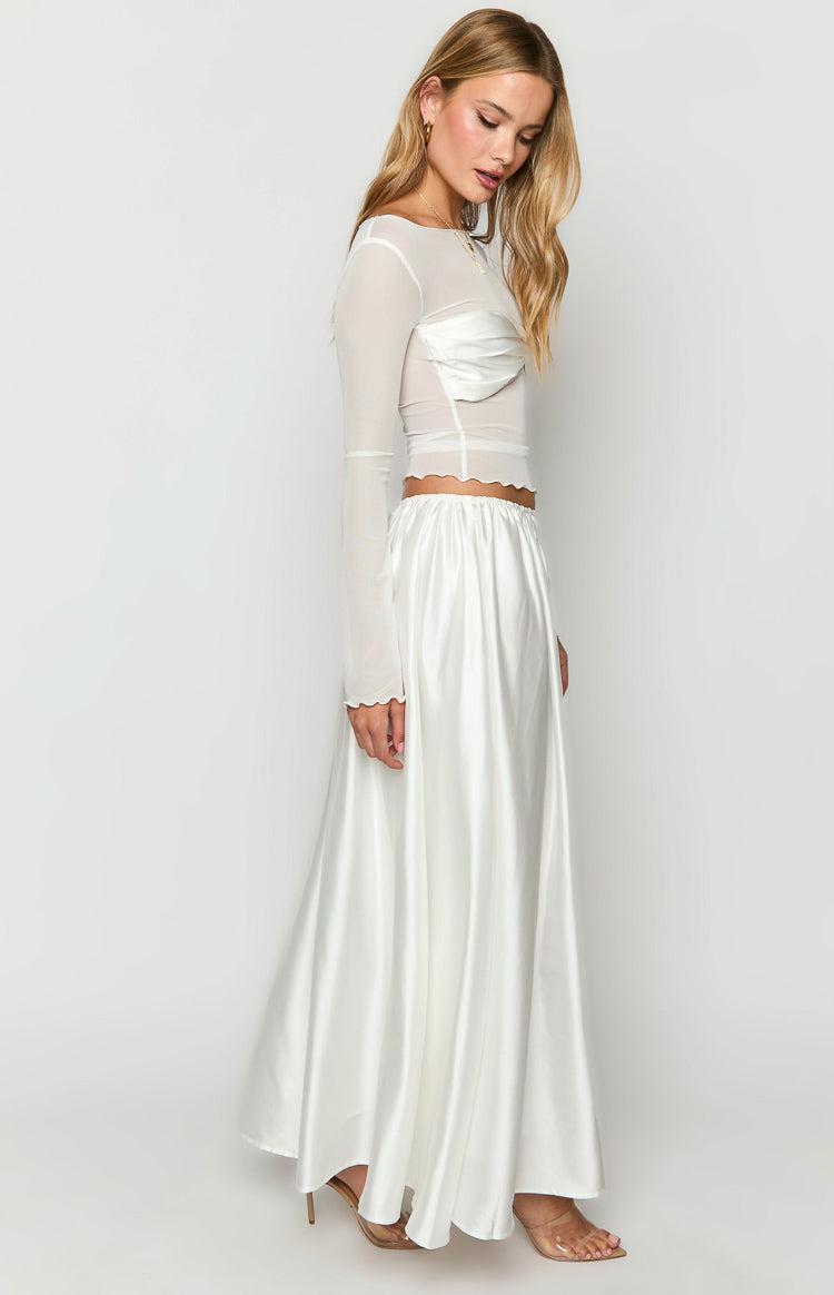 Clementine White Maxi Skirt Product Image