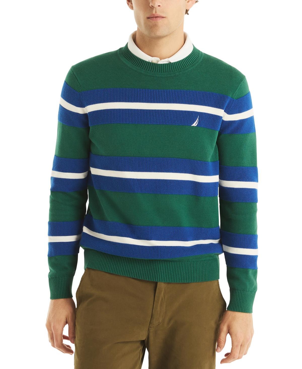 Nautica Mens Striped Textured Crewneck Sweater Product Image