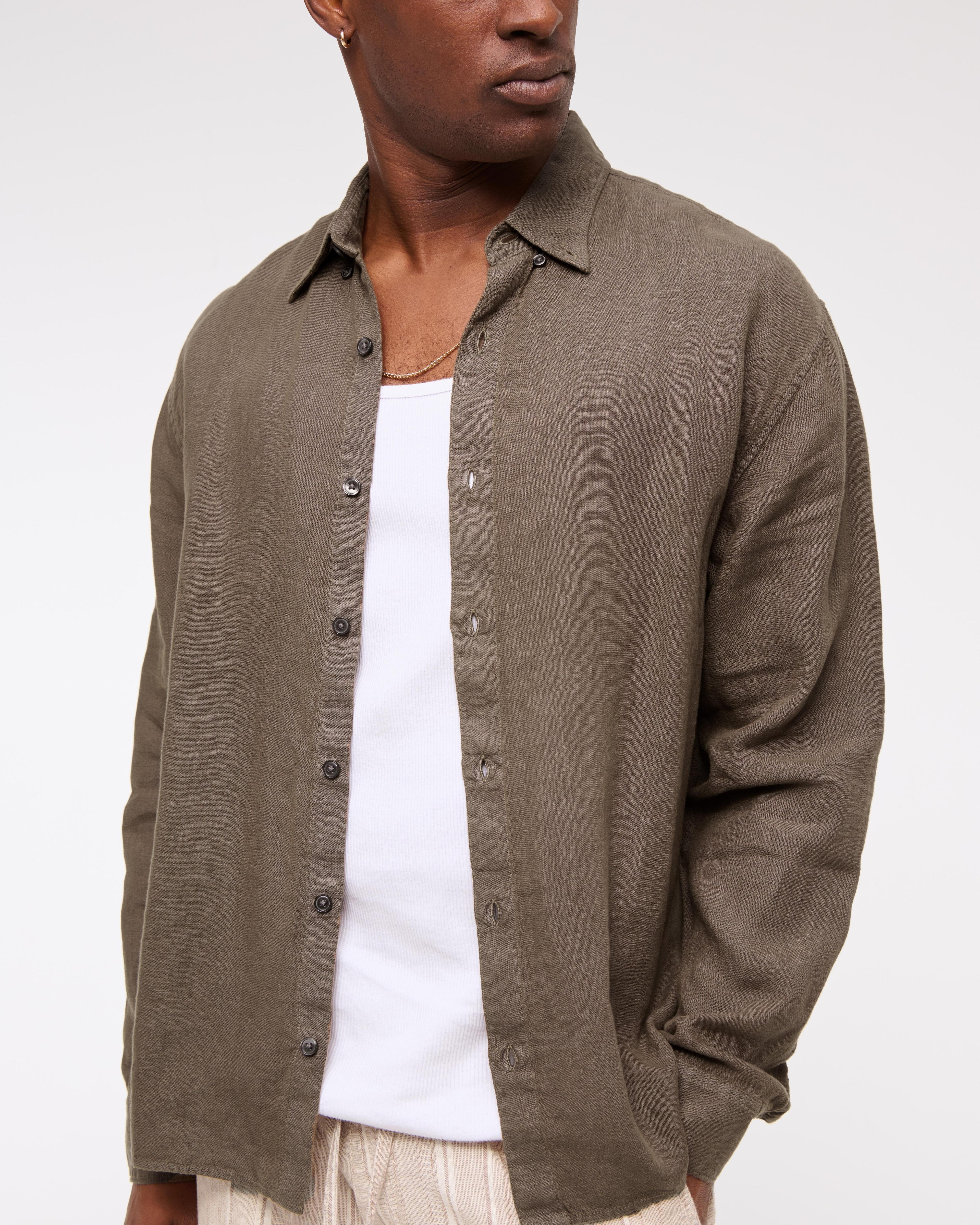 Linen Button-Up Shirt Product Image