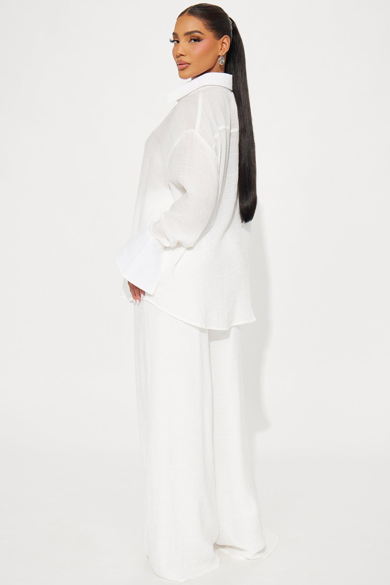 My Moment Gauze Pant Set - White Product Image