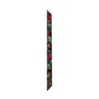 DOLCE & GABBANA Headscarf With Log And Rose (6x100) In Multicolor Product Image