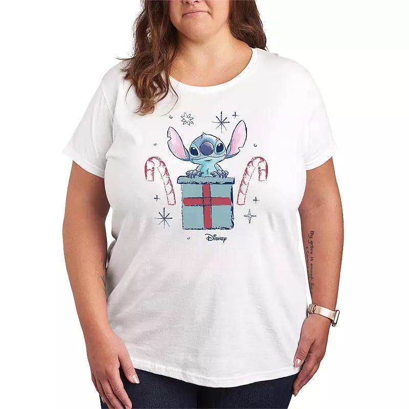 Disneys Lilo and Stitch Plus Size Candy Canes Graphic Tee, Womens Product Image