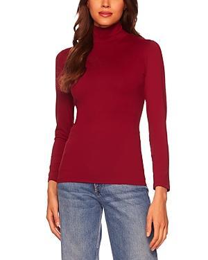 Womens Mock Turtleneck Long-Sleeve Top Product Image