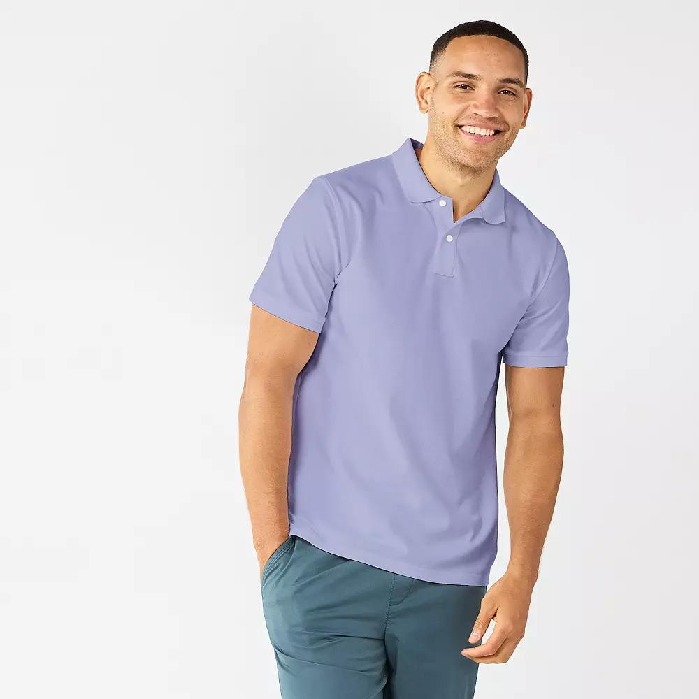 Men's Sonoma Goods For Life® Short Sleeve Relaxed Fit Pique Polo, Size: Medium, Tijuana Blue Product Image