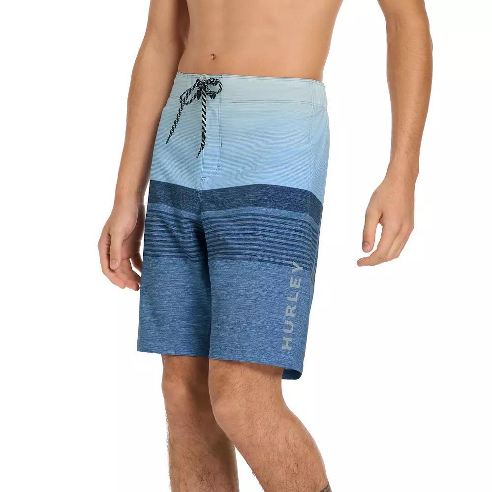 Men's Hurley 9.5" Striped Elastic Waist Boardshorts, Size: Small, Aquifer Product Image