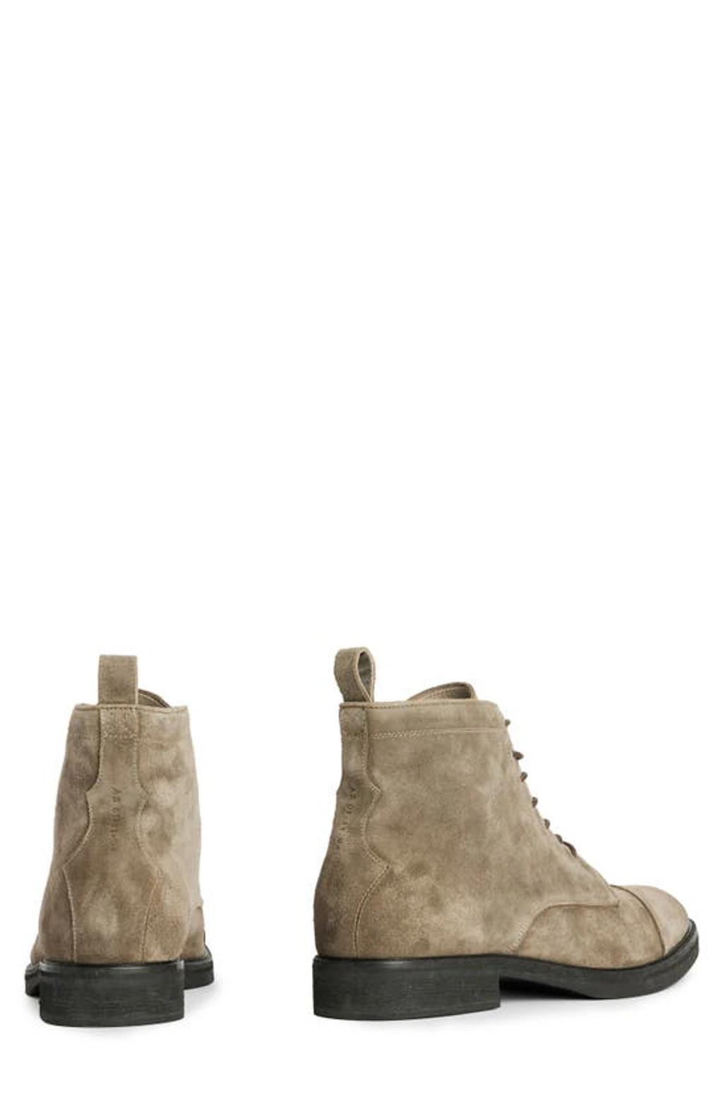 ALLSAINTS Drago Lace-up Suede Ankle Boots In Khaki Product Image