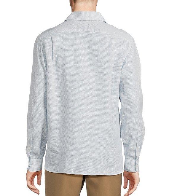 Daniel Cremieux Signature Label Albini Linen Wind Geo Print Long Sleeve Woven Shirt Product Image