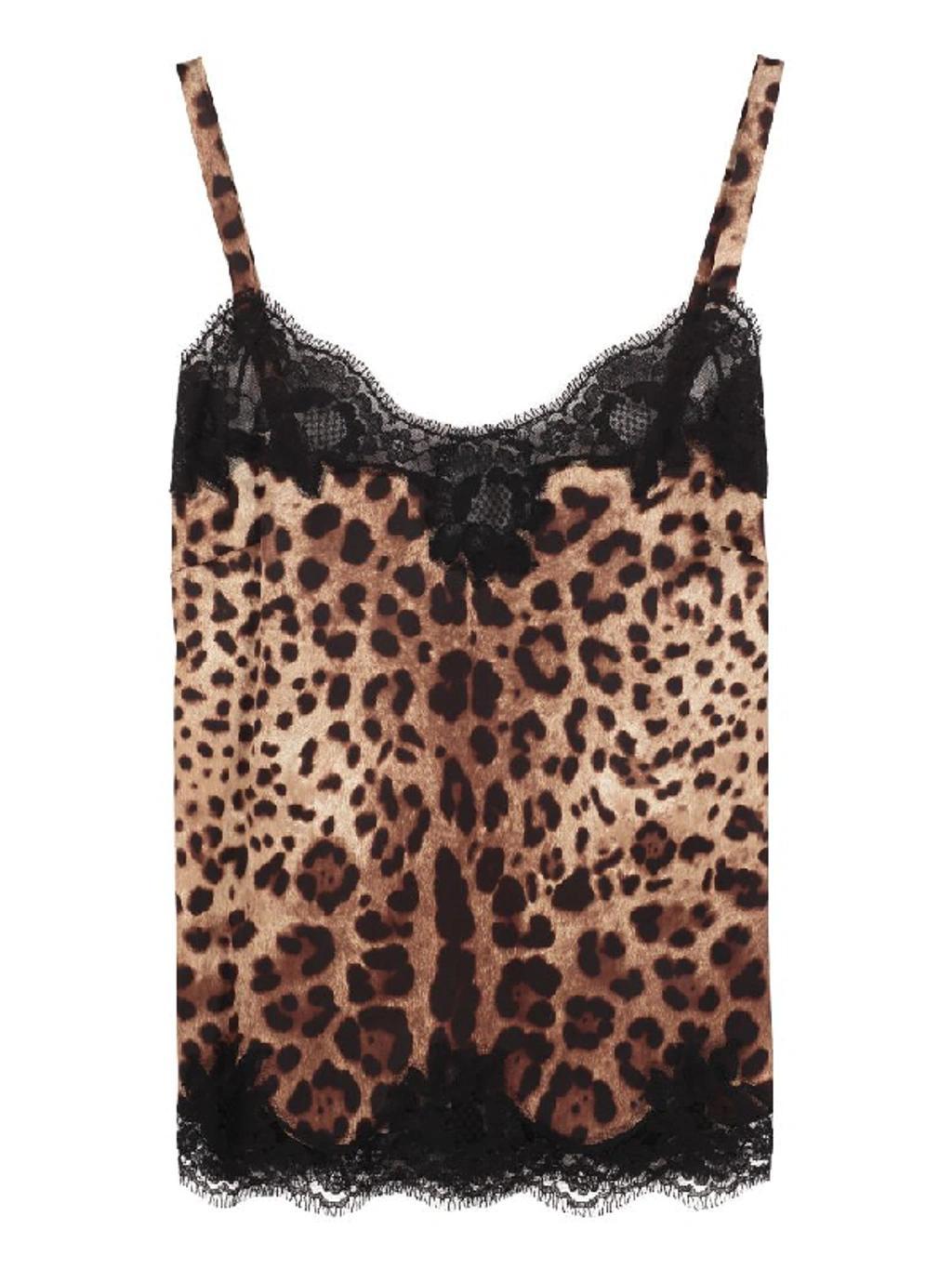 DOLCE & GABBANA Lace-trimmed Leopard-print Silk-blend Satin Pajama Shorts In Leo,black Product Image