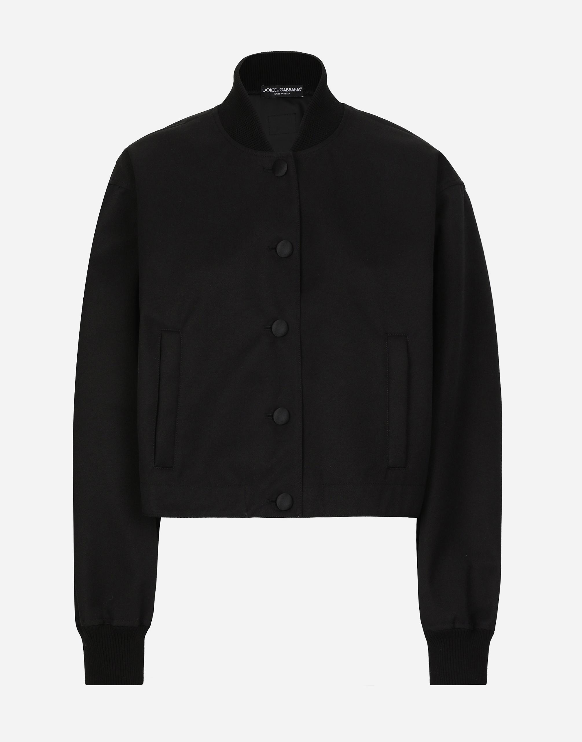 DOLCE & GABBANA Buttoned Long Sleeve Winbreaker In Black Product Image