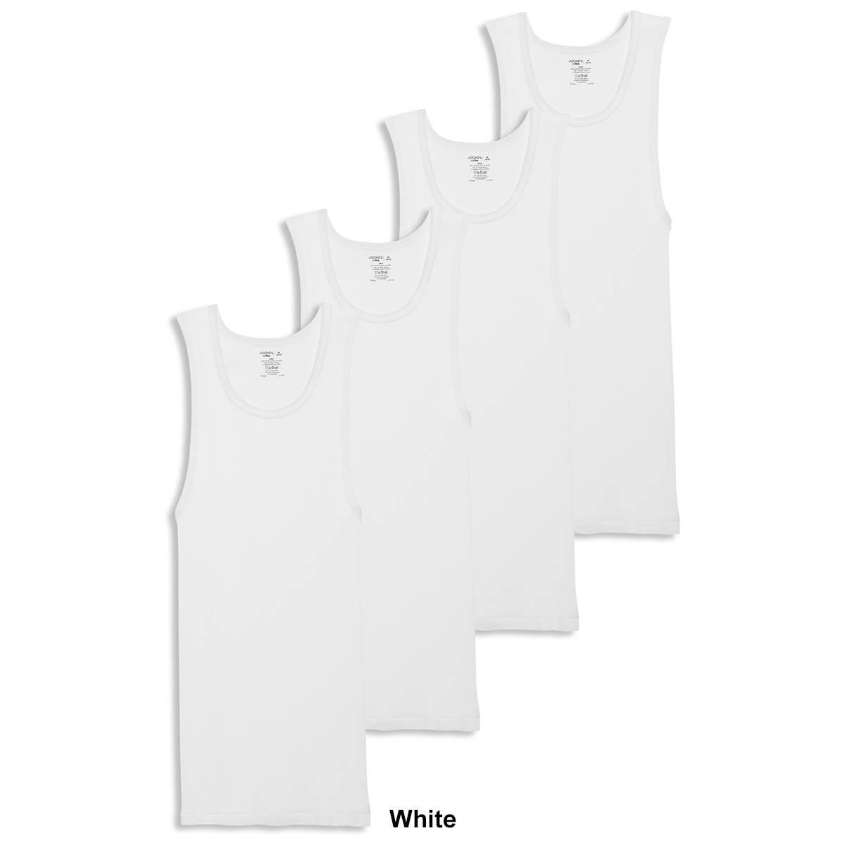 Mens Jockey 4-Pack Fitted Tank Top A-Shirts Product Image