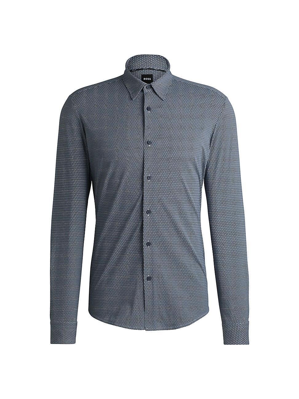 Mens Slim-Fit Shirt in Printed Performance-Stretch Fabric Product Image