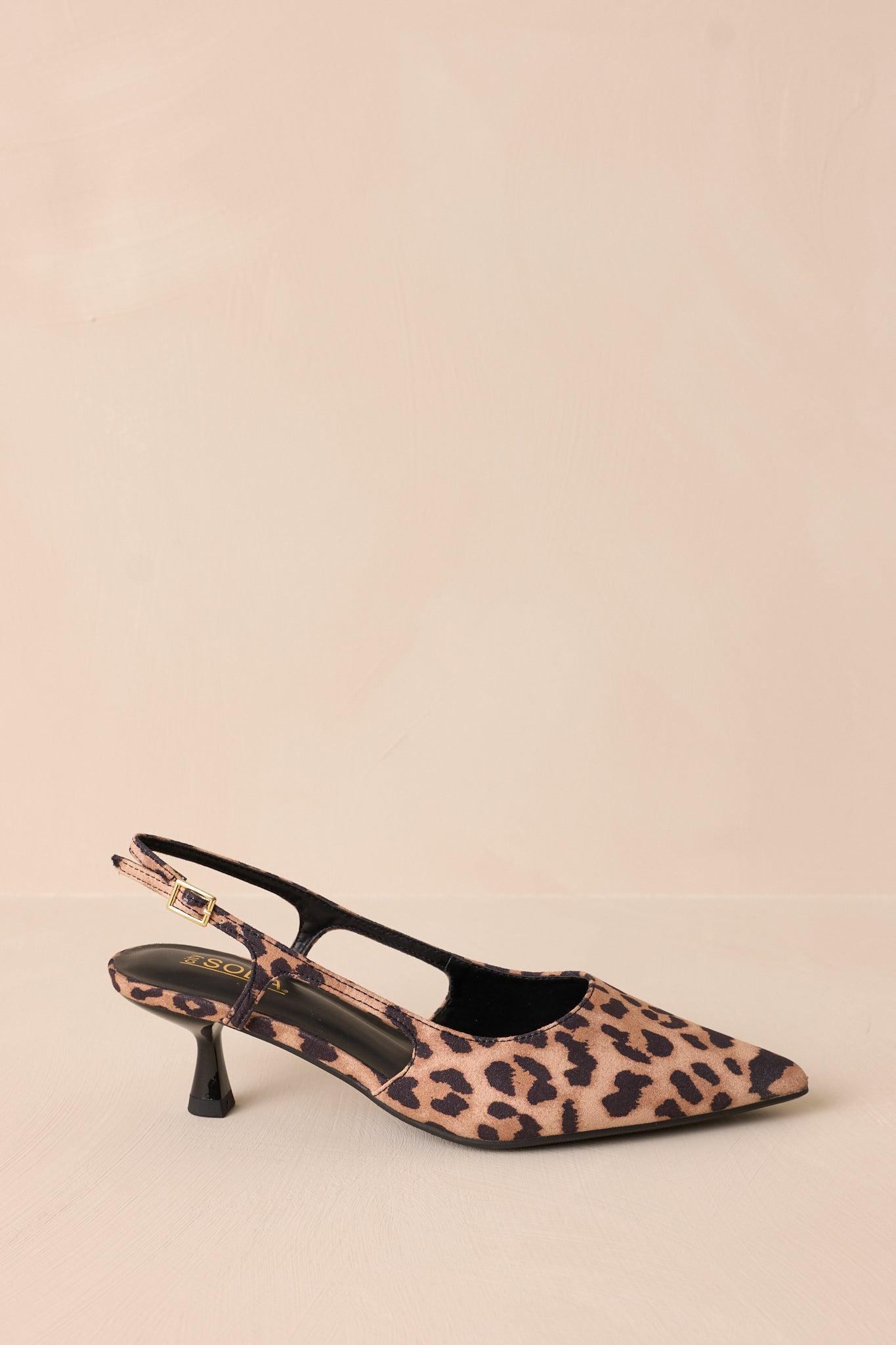 Fiercely Stunned Leopard Print Kitten Heels Product Image