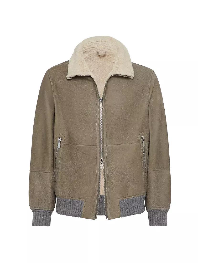 Nubuck Shearling Bomber Jacket Product Image