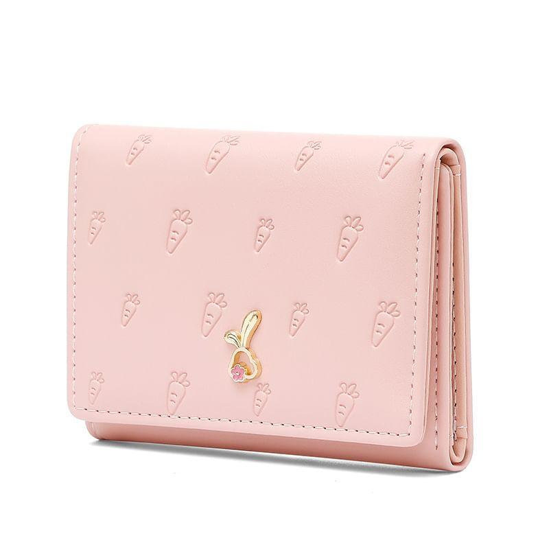 Carrot Embossed Faux Leather Trifold Wallet Product Image