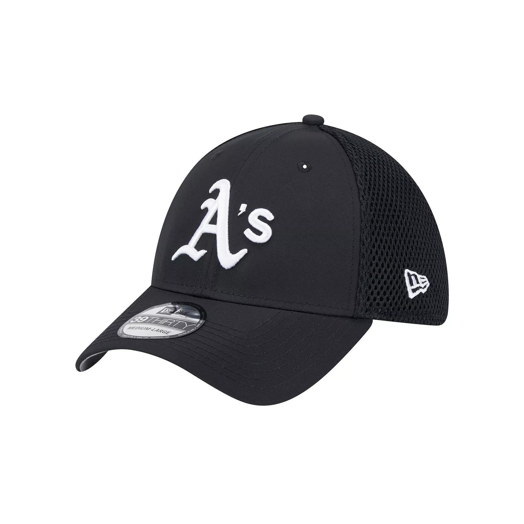 Men's New Era Black Oakland Athletics Team Tone 39THIRTY Flex Hat, Size: Medium/Large Product Image