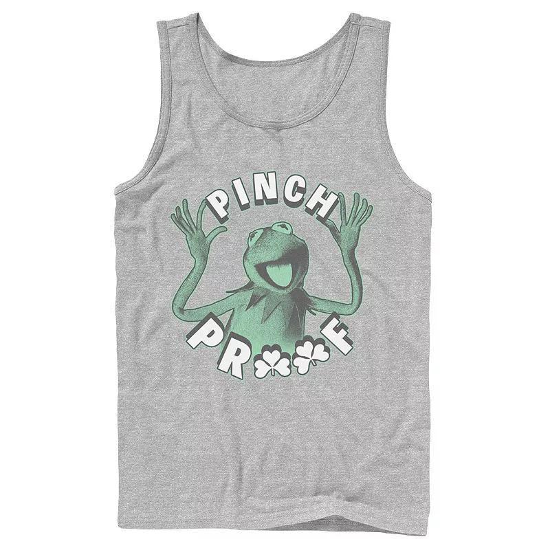 Men's Disney Muppets St. Patrick's Day Kermit The Frog Pinch Proof Tank Top, Size: XXL, Athletic Grey Product Image