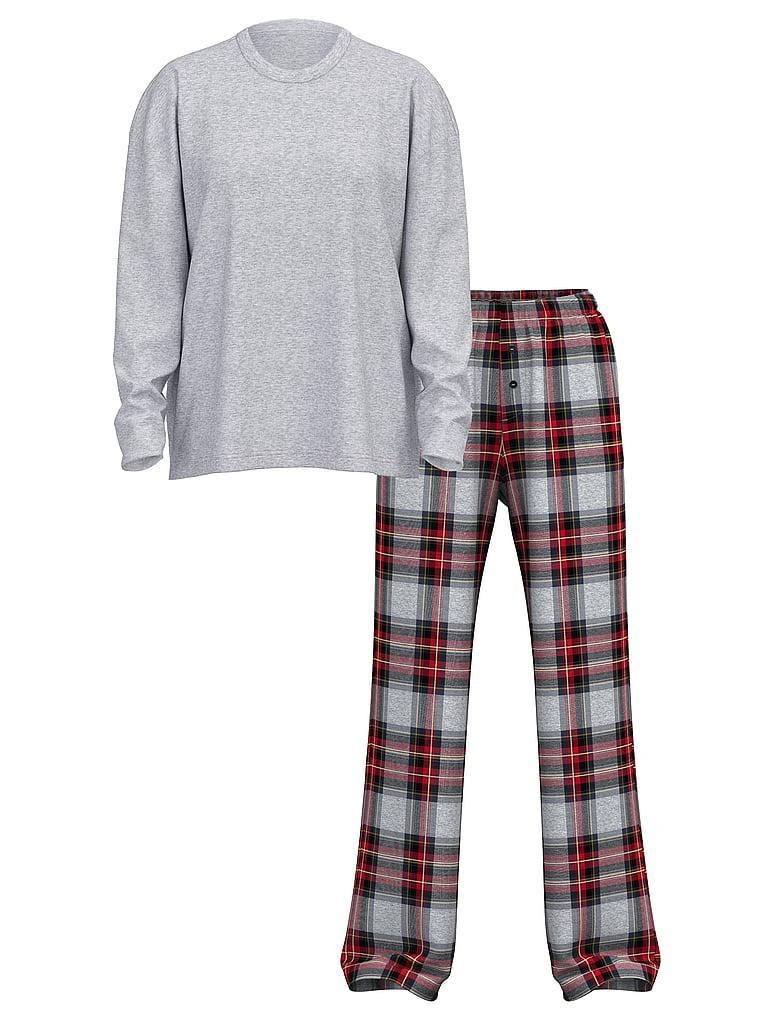 Flannel Long-Sleeve Tee-Jama Set Product Image