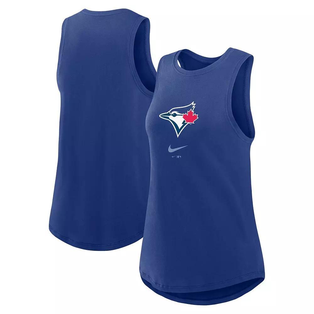 Women's Nike Navy Atlanta Braves Legacy Icon High Neck Fashion Tank Top,  Product Image