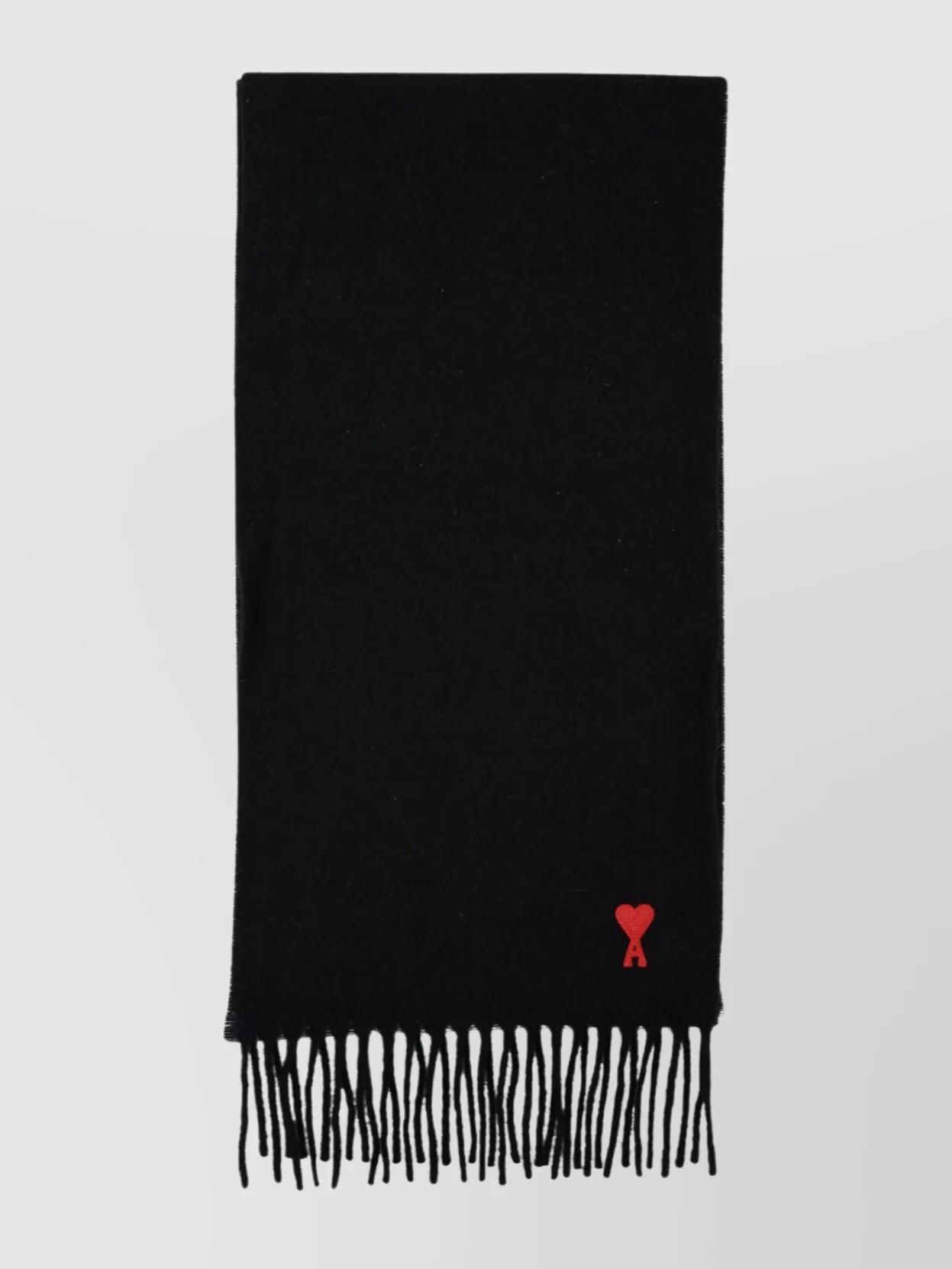 AMI ALEXANDRE MATTIUSSI Red Adc Scarf In Black Product Image