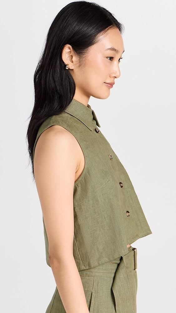 HEVRON Katja Linen Top | Shopbop Product Image