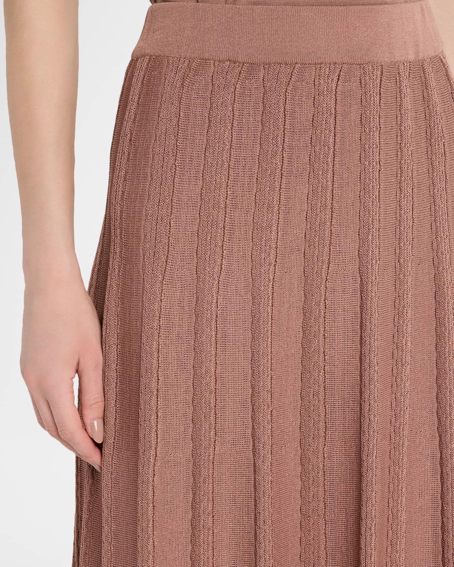 A-Line Textured Knit Midi Skirt Product Image