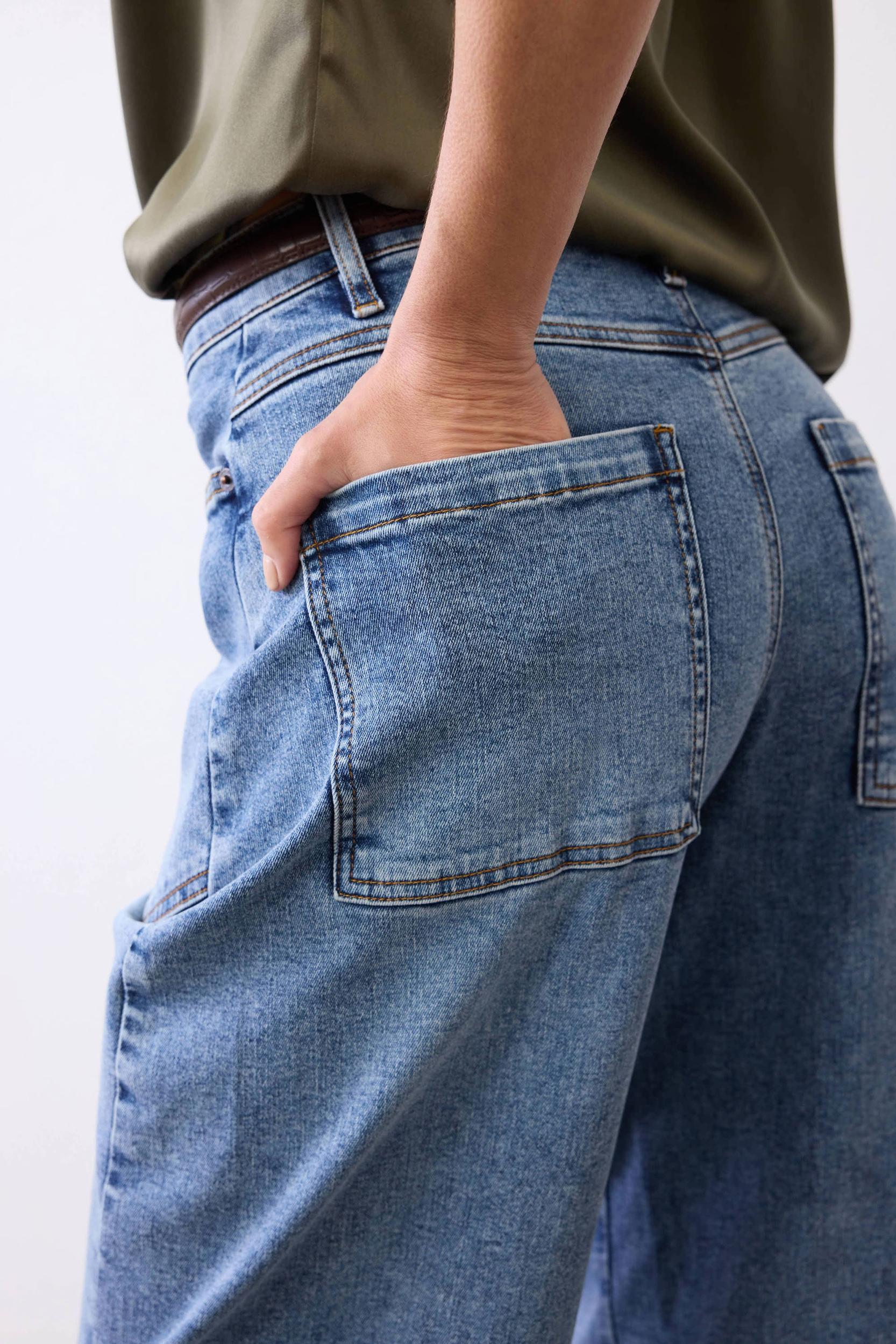 The Slouchy Denim Pants Product Image