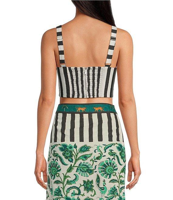 Mo Maya Stripe Sweetheart Neckline Sleeveless Coordinating Bra Top Product Image