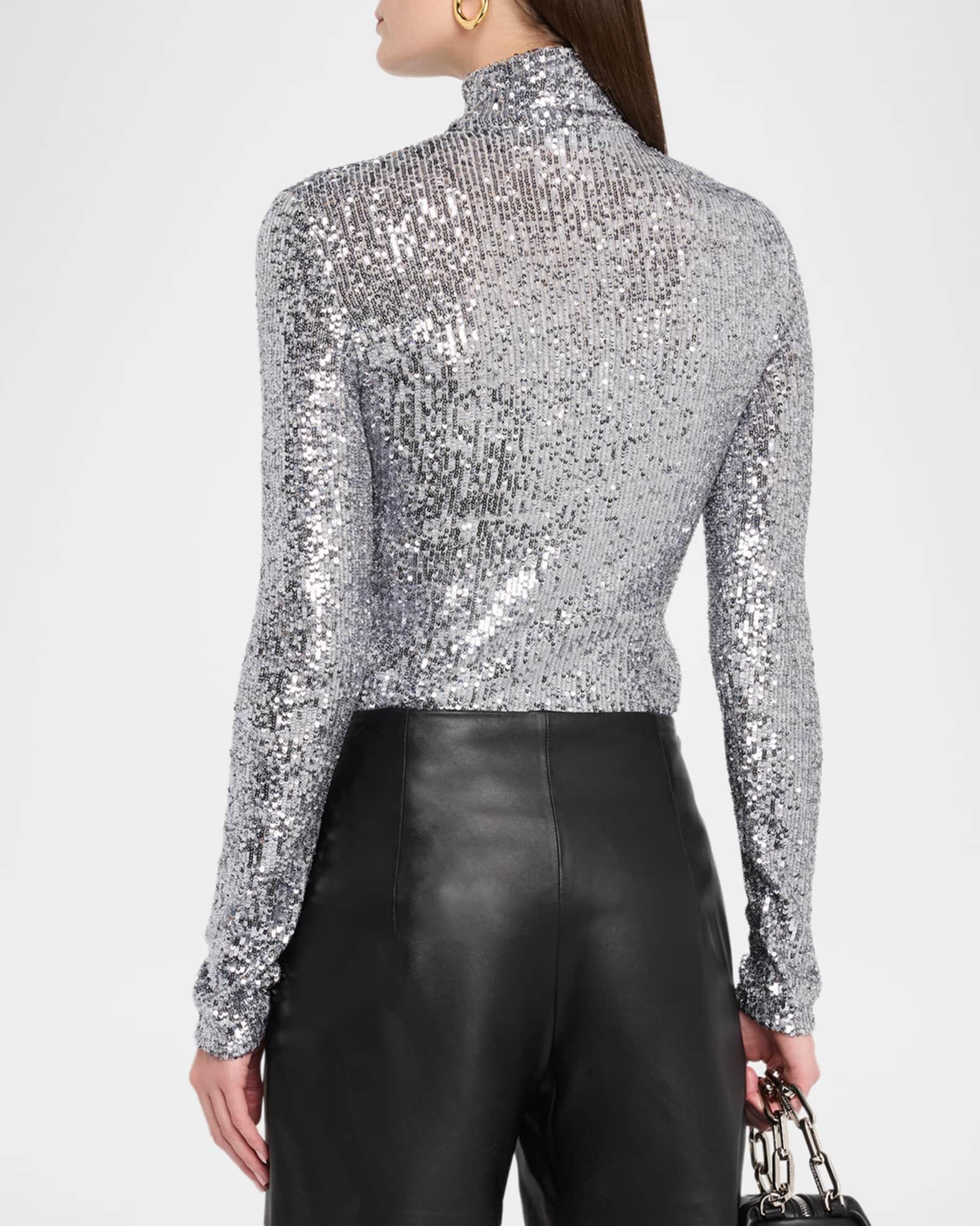 Sequined Turtleneck Top Product Image