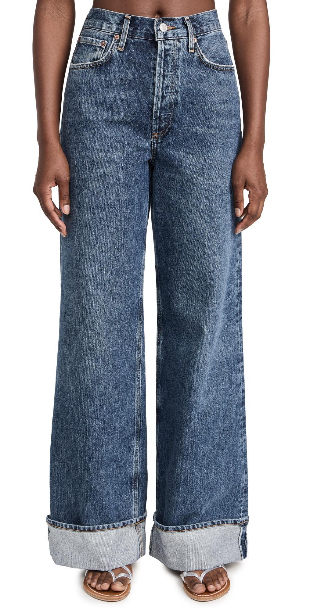 Dame Wide-Leg Cuffed Jeans Product Image