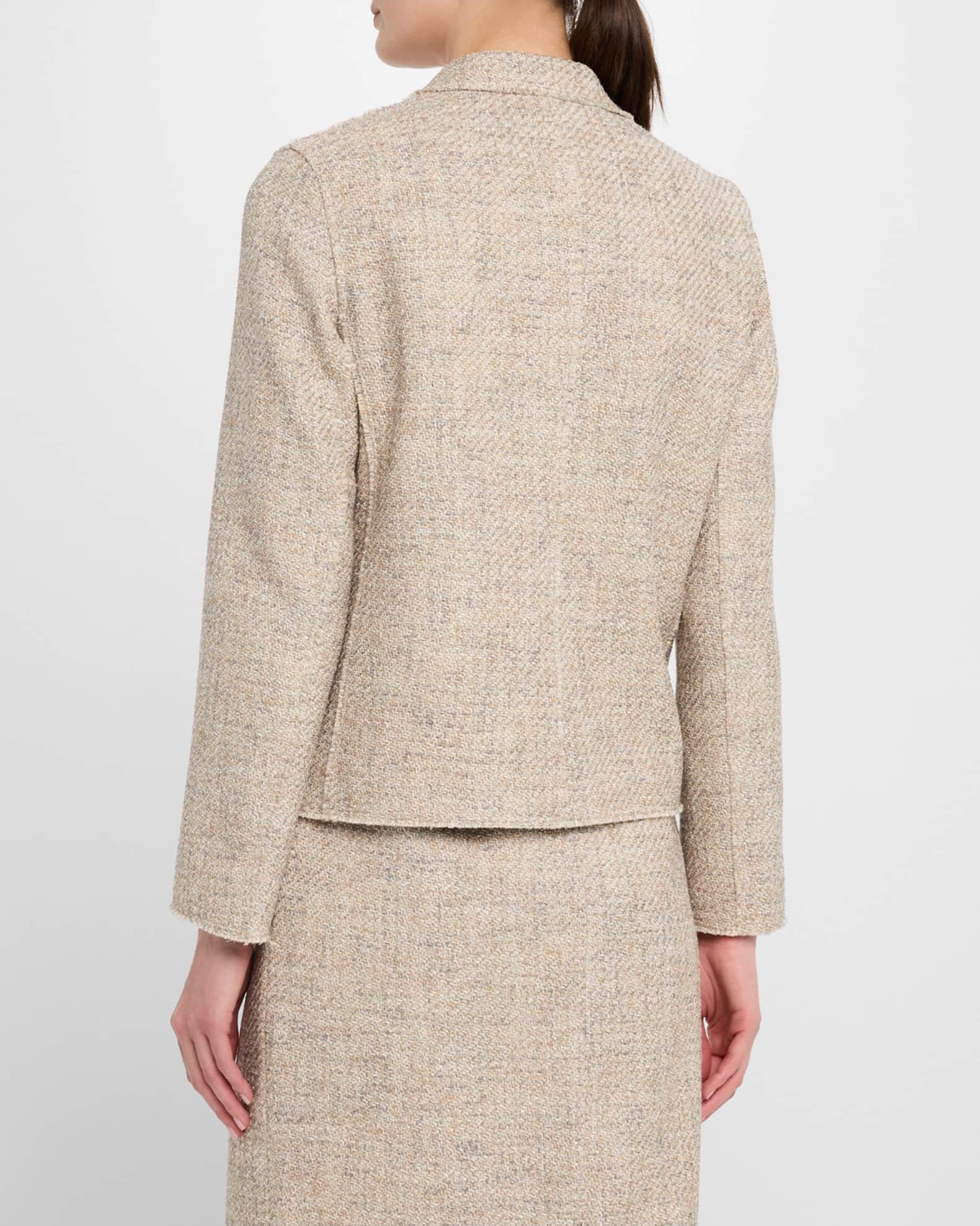 Cropped Woven Boyfriend Blazer Product Image