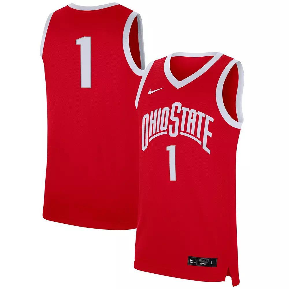 Men's Nike #1 Scarlet Ohio State Buckeyes Replica Jersey,  Product Image