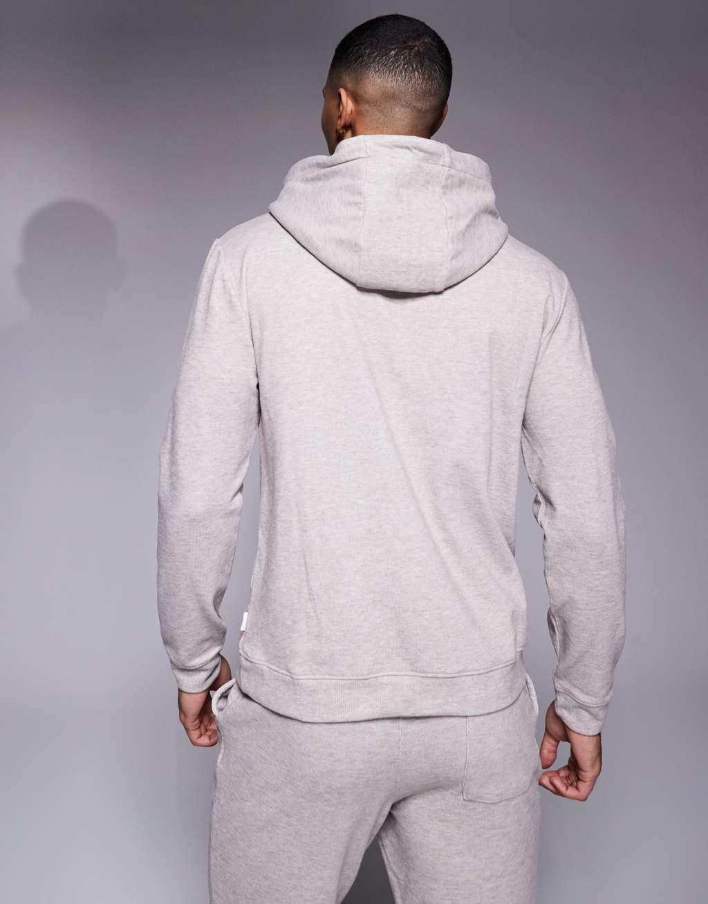 River Island super cozy lounge hoodie mix & match set in stone Product Image