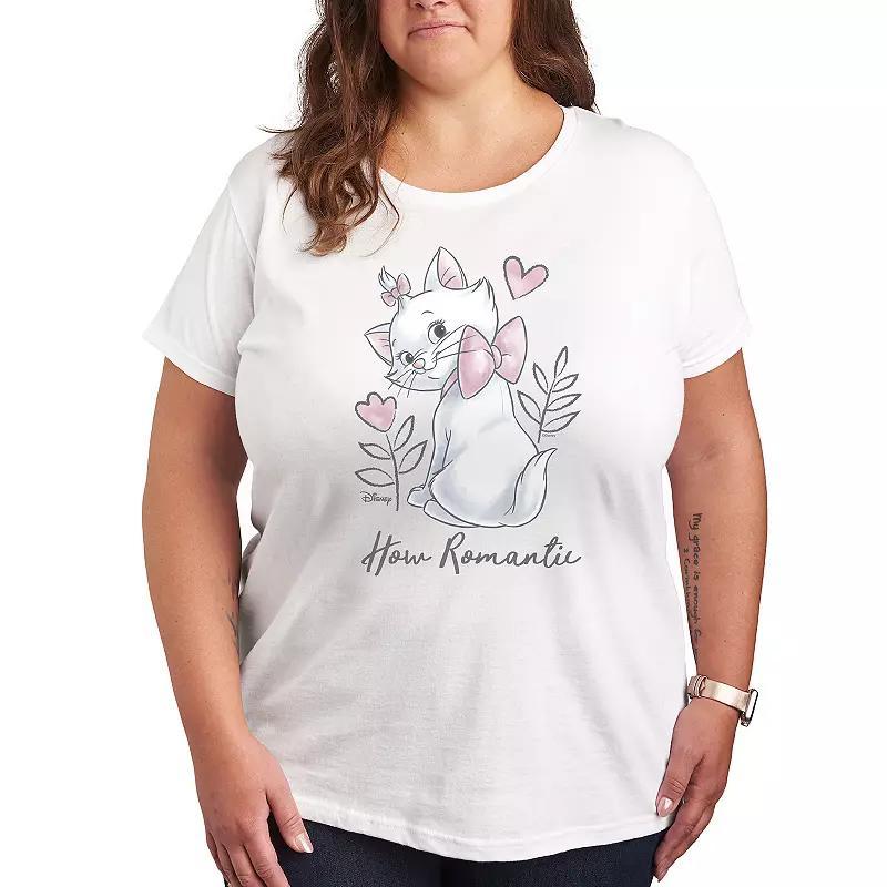 Disney's The Aristocats Marie Plus Romantic Graphic Tee, Women's, Size: 2XL, White Product Image