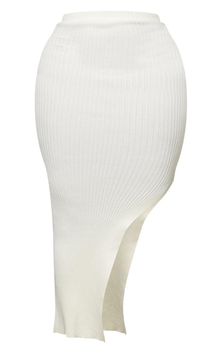 Shape Cream Knit Split Side Midaxi Skirt Product Image