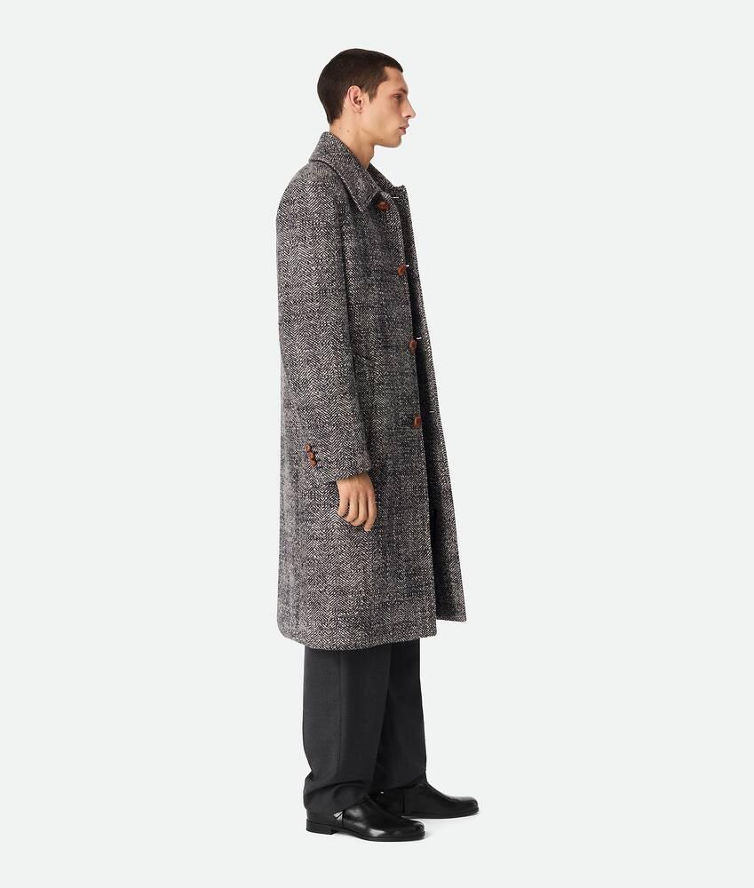 Men's Wool Chevron Coat in Black/chalk/beige Product Image