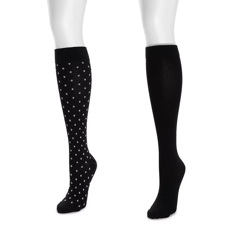 Womens MUK LUKS Nylon Compression Socks 2-Pack Product Image