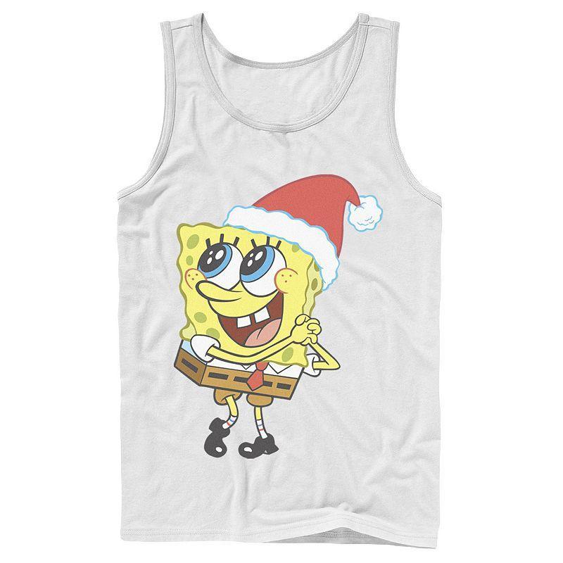 Mens Nickelodeon SpongeBob SquarePants Santa Hat Dreaming Of Christmas Tank Top Product Image