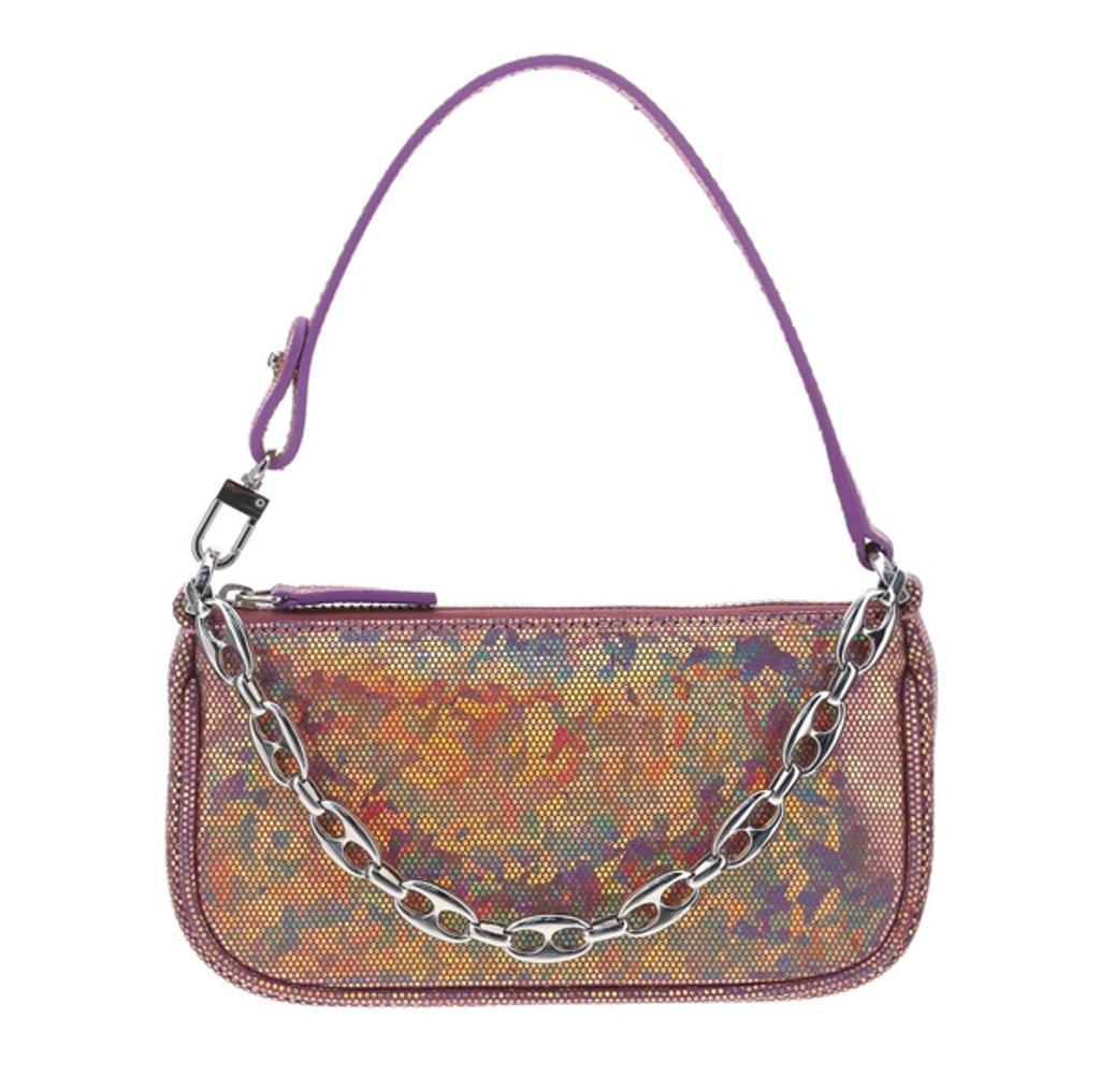 BY FAR Rachel Zipped Mini Hologram Bag In Brown Product Image