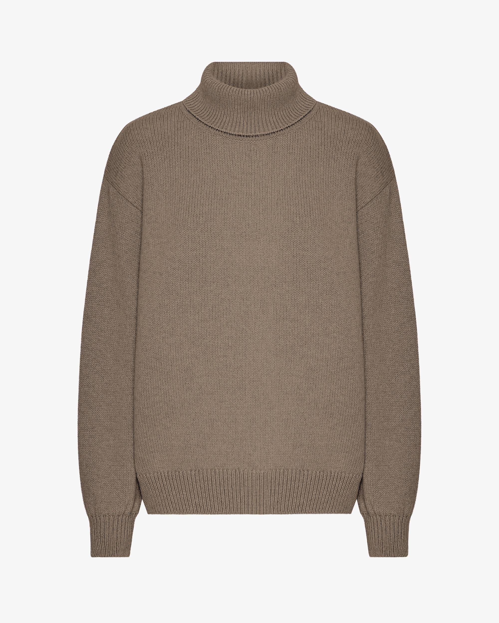 Merino Wool Turtleneck - Warm Taupe Product Image