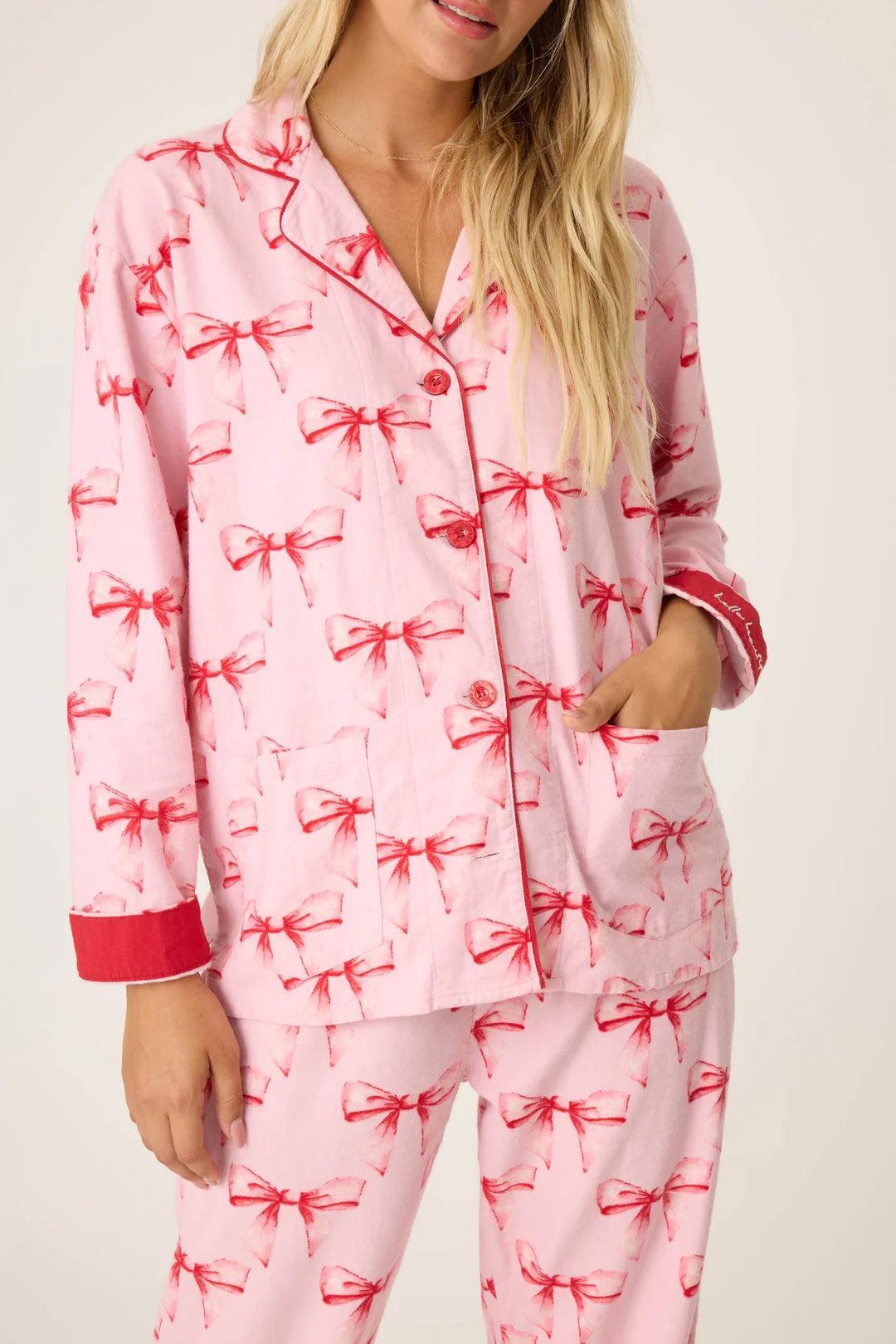 Ribbons & Bows Flannel PJ Set Product Image